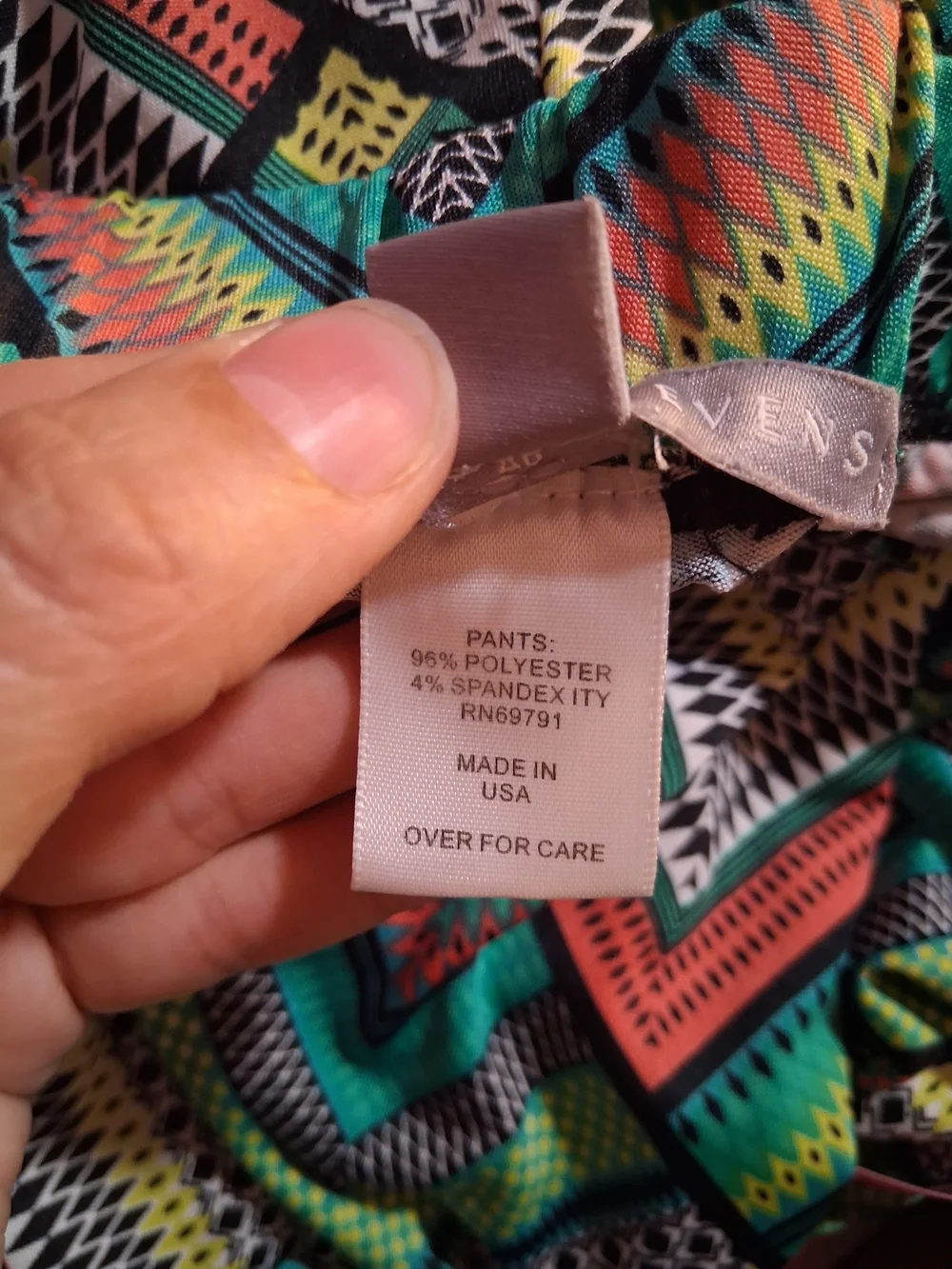 Patterned Wide-Leg Palazzo Trousers in Teal, Coral & Yellow - Picture 6 of 6